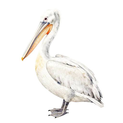 Minimal Pastel Pelican Watercolor Study
