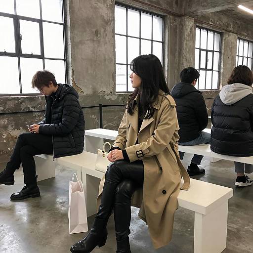 Young Woman Sitting in Industrial-Style Room
