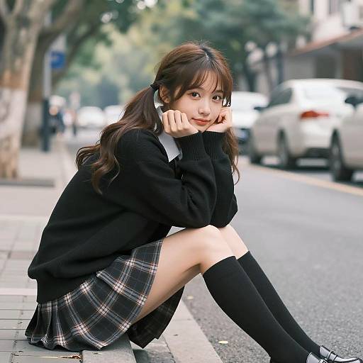 Casual Daylight Portrait of Asian Girl