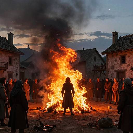 Medieval Immolation Ritual at Dusk