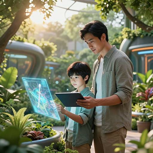 Futuristic Garden Father and Son