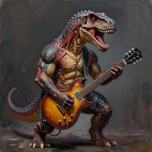 Heavy Metal Dinosaur Guitarist