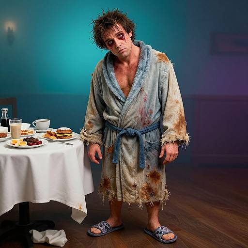 Groggy Hangover Man Illustration