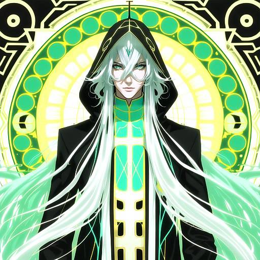 Illustration of Asclepius (fate), fate (series) in the style of Chups