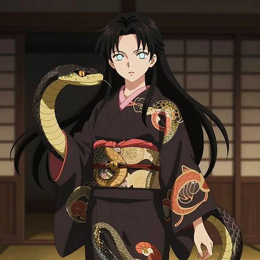 Elegant Fierce Anime Snake Girl