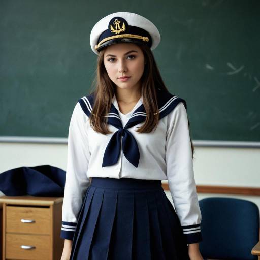 Young Woman in Sailor School Uniform
