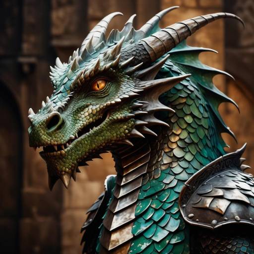 Grunge Medieval Dragon with Bruised Scales Grunge Medieval Dragon with Bruised Scales
