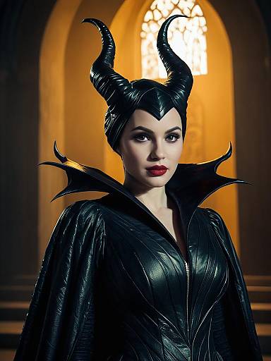 Woman in Maleficent Costume Dark Fantasy