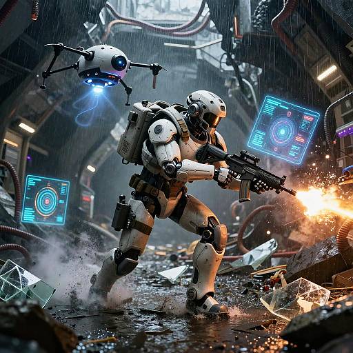 Tactical Android Medic in Hyperloop Ruins