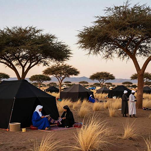 Traditional Tuareg Campsite at Dawn