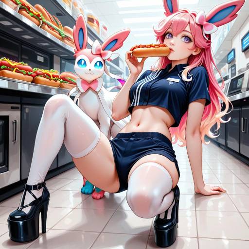 Stylish Sylveon Hot Dog Employee Look