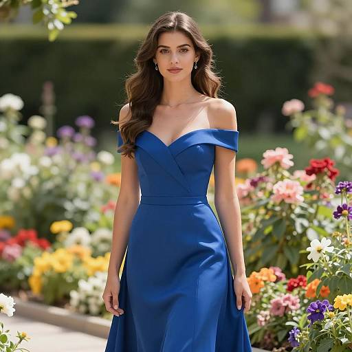 Elegant Summer Portrait in Flower Garden