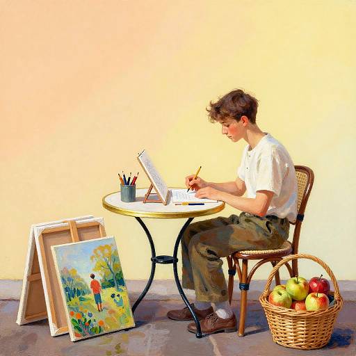 Vintage Parisian Café Spring Illustration