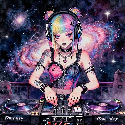 Neon Gothic DJ in Cosmic Nightclub