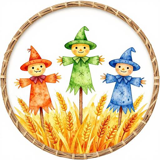 Whimsical Neon Scarecrow Sign