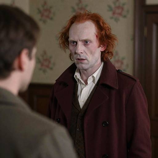 Dramatic Confrontation in Vintage Room