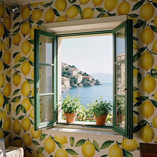 Coastal Italian Villa Lemon Wallpaper
