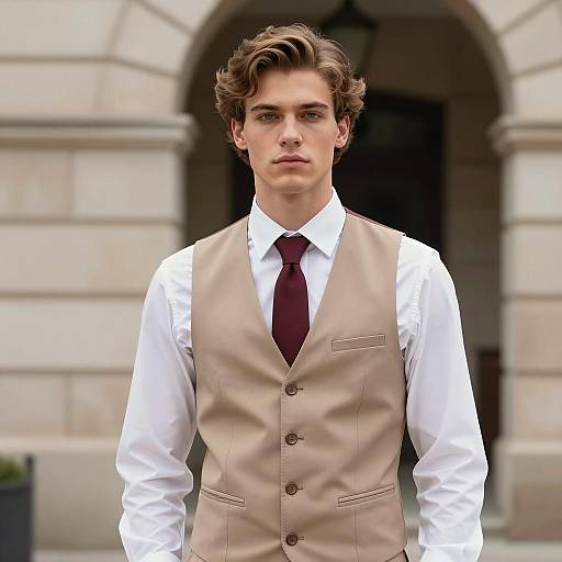 Young Man in Formal Vintage Outfit