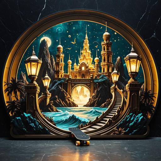 Fantastic Floating Islands Skateboard Sticker Scene