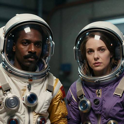 Dramatic Space Suit Duo in Industry