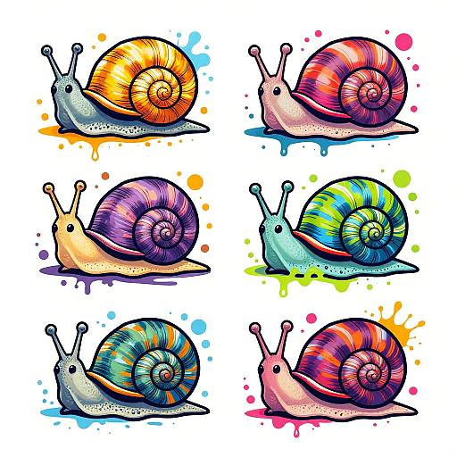 Colorful Snail Graffiti Vector Art