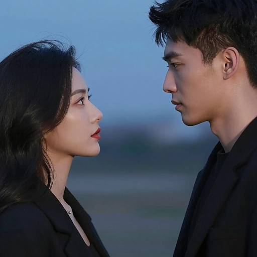 Intense Exchange: Man and Woman Portrait