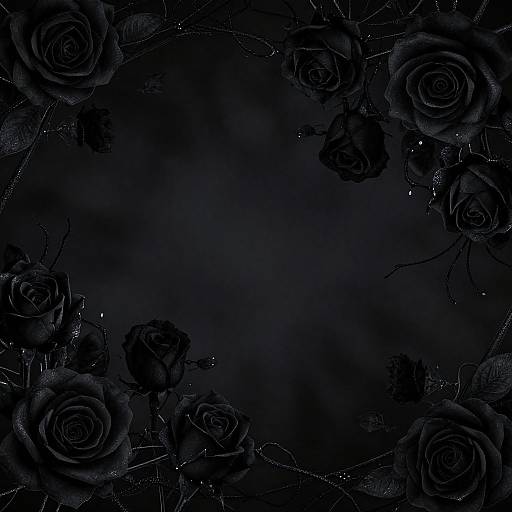 Mysterious Black Rose Gothic Wallpaper