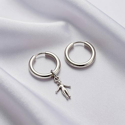 Luxurious Silver Hoop Earrings Photography