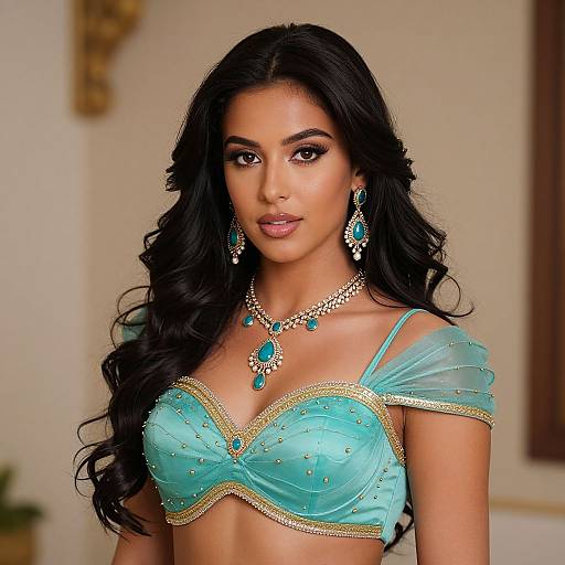 Elegant Jasmine-Inspired Fantasy Portrait