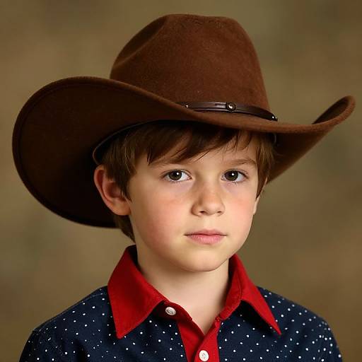 Boy in Brown Cowboy Hat