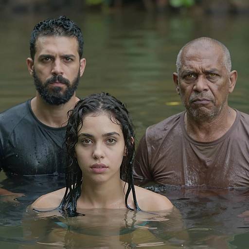 Trio in Shallow Water Reflection