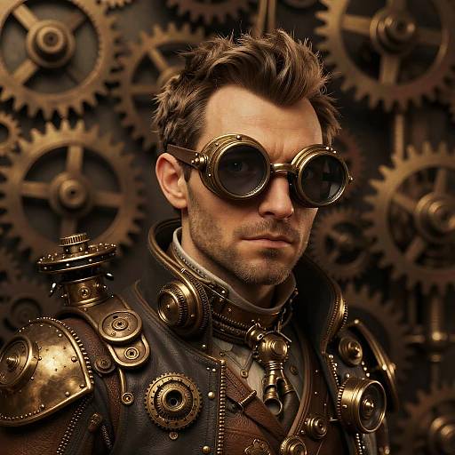 Steampunk Inventor Character Portrait