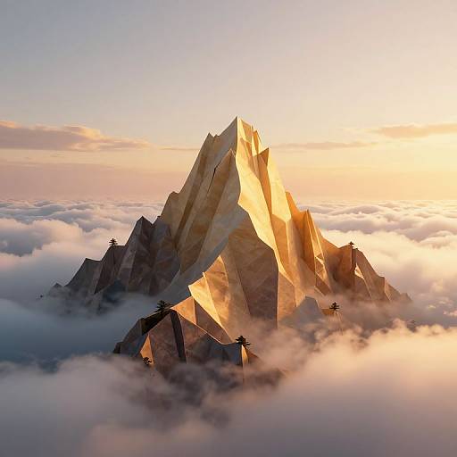 Majestic Mountain Peak in Golden Light
