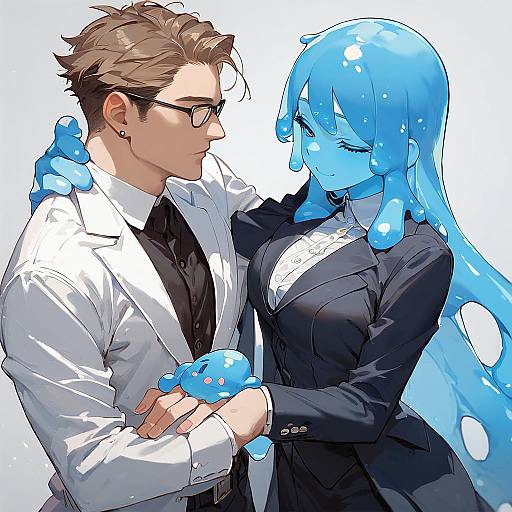 Professional Anime Slime Girl in Suit