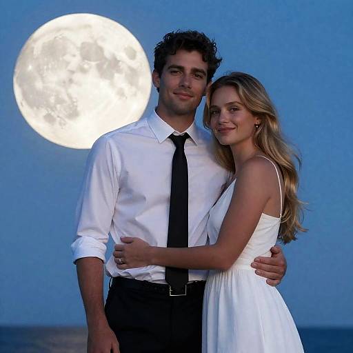 Romantic Couple Under the Night Sky