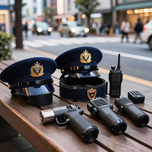 Japanese Police Equipment Close-Up
