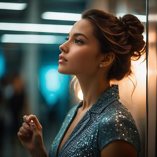 Radiant Woman Preparing for a Kiss