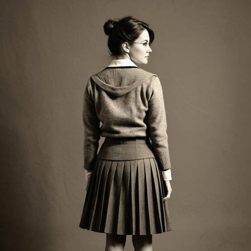 Woman in Grey Pleated Skirt and Sweater