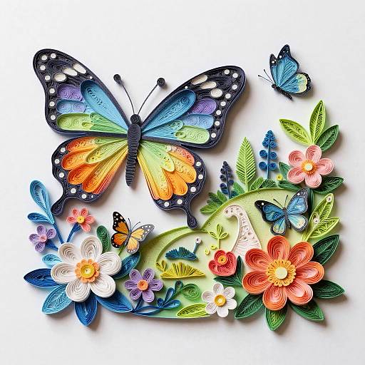 Multi-Dimensional Iridescent Butterfly Garden