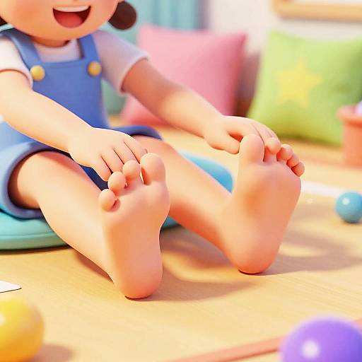 Playful Cartoon Tickle Feet Scene