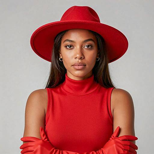 Elegant Woman in Red Accents