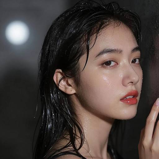 Captivating Portrait of a Dark-haired Woman