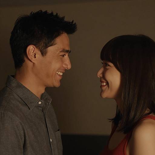 Intimate Moments in Dimly Lit Room