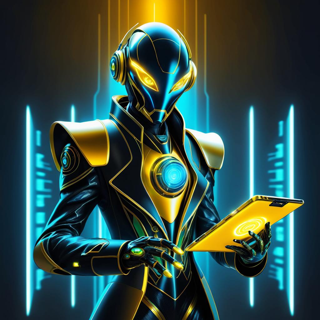 Futuristic Alien Diplomat with Aura