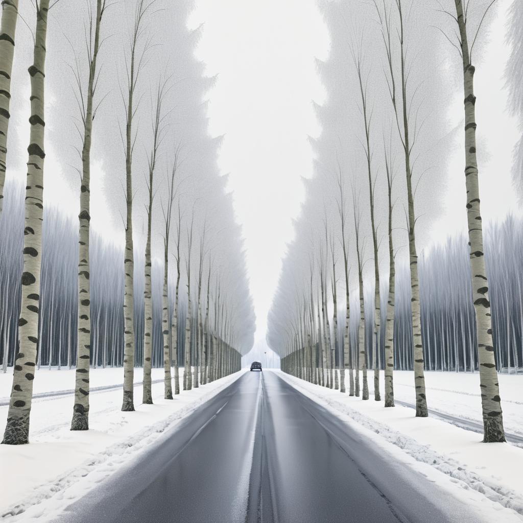 Surreal Winter Road with Totoro View