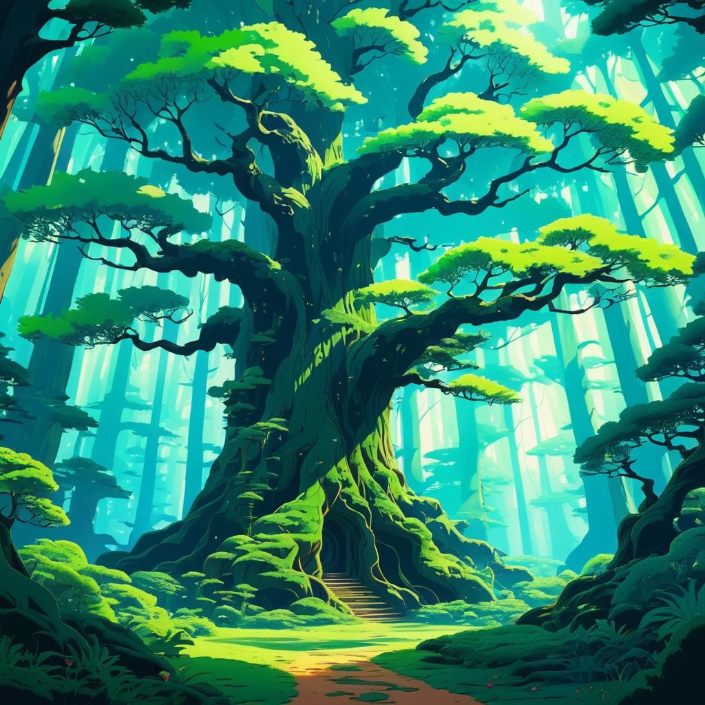 Maximalist Otherworldly Forest Illustration