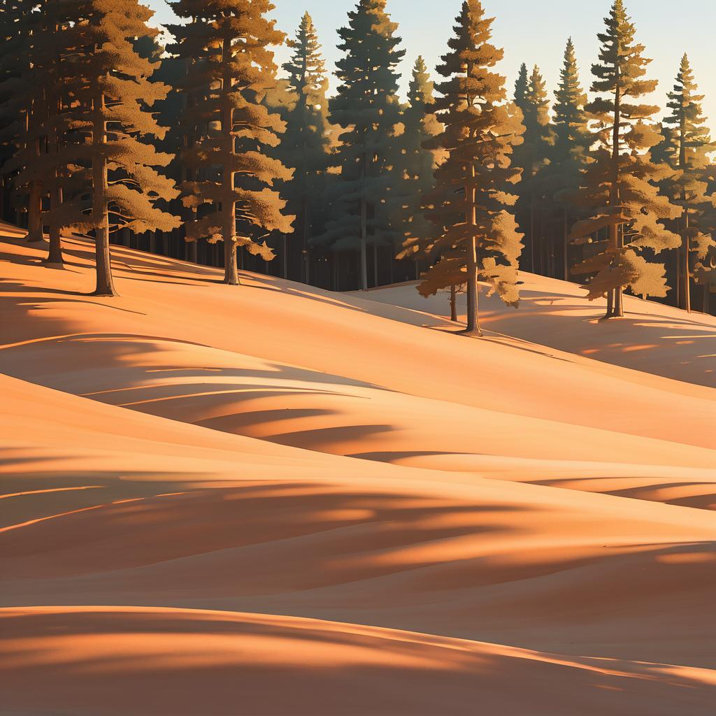 Serene Whispering Pines Landscape Rendering