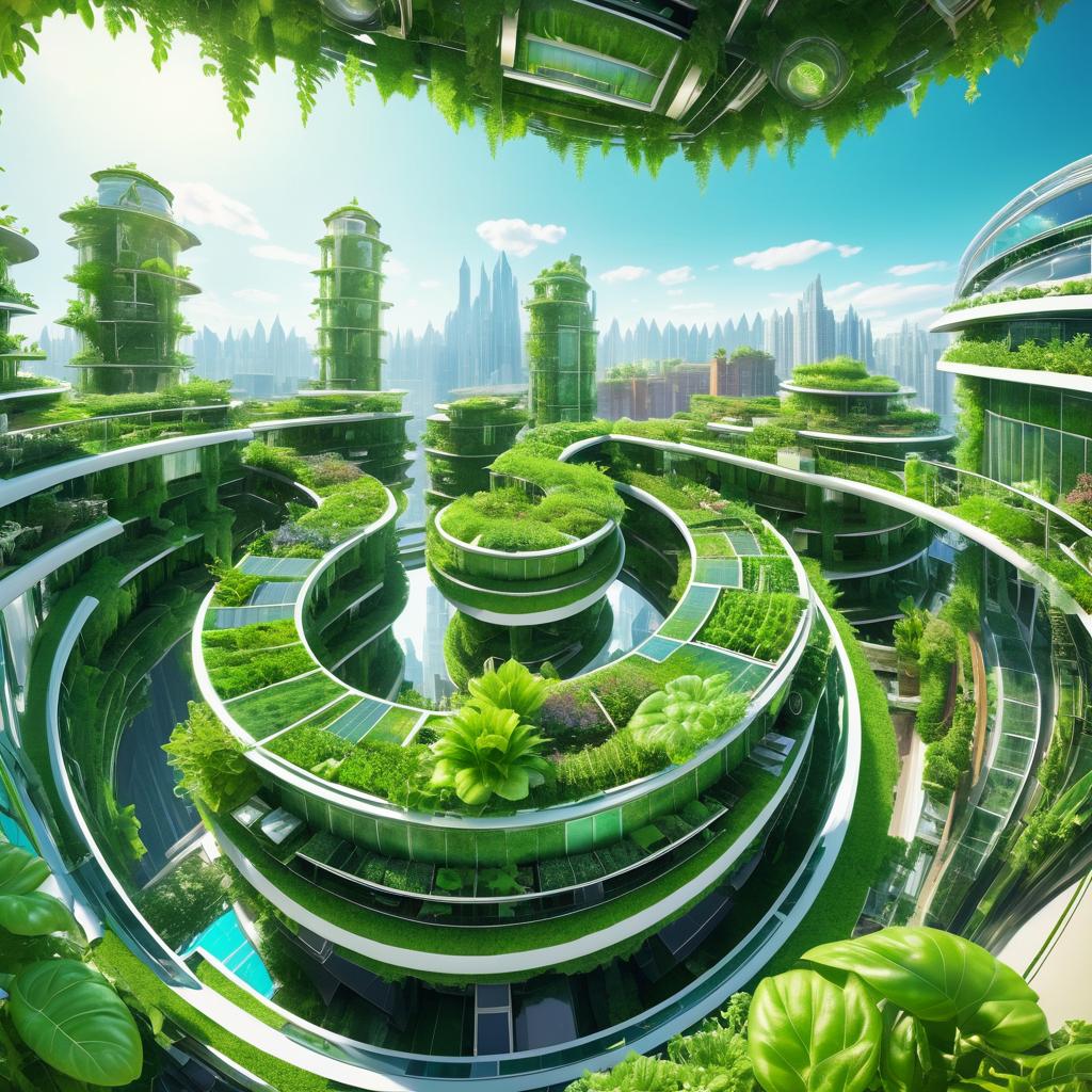 Futuristic Rooftop Garden in Metropolis