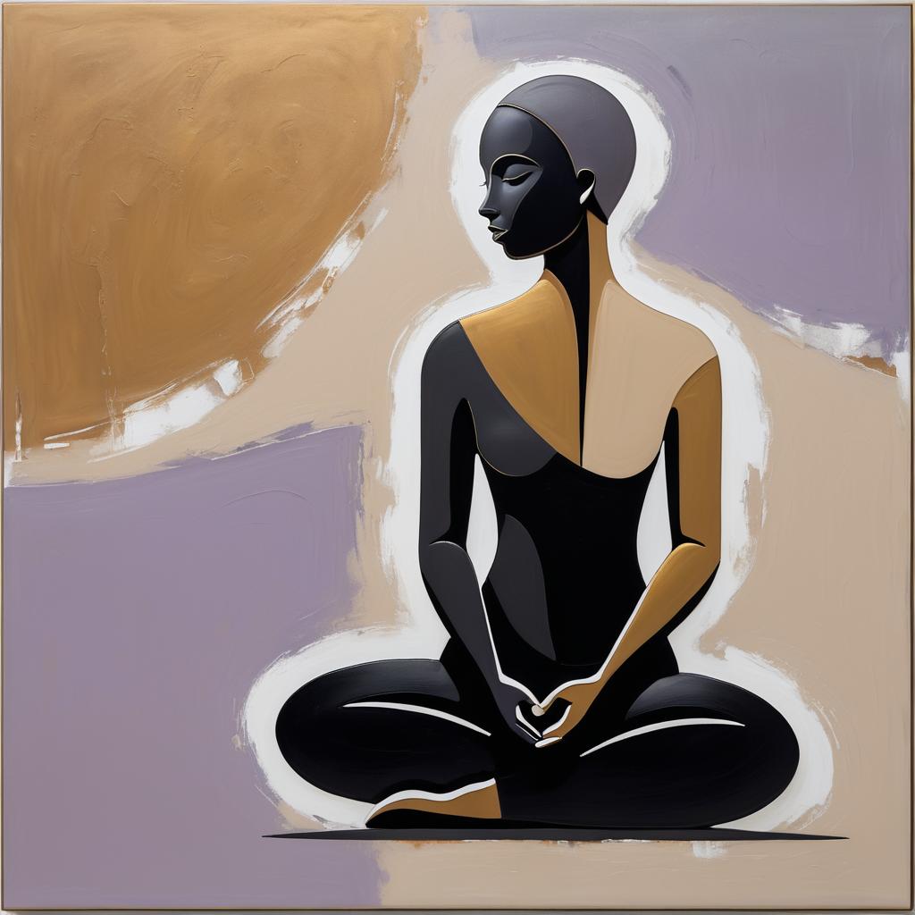 Meditative Figure in Abstract Minimalism