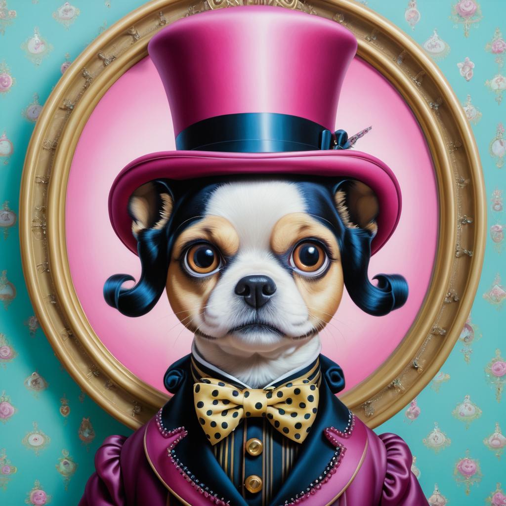 Victorian Dog in Pop Surrealism Style